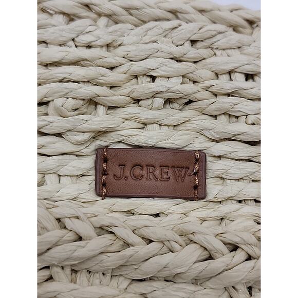 J.CREW Marseille 100% Paper Straw Open Weave Unstructured Market Tote Bag Beach - Picture 2 of 16